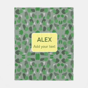 Cobertor De Velo Camuflagem verde camo adicionar texto nome escola