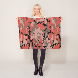 Cobertor De Velo Camuflagem Vermelha e Marrom, Militar, Exército