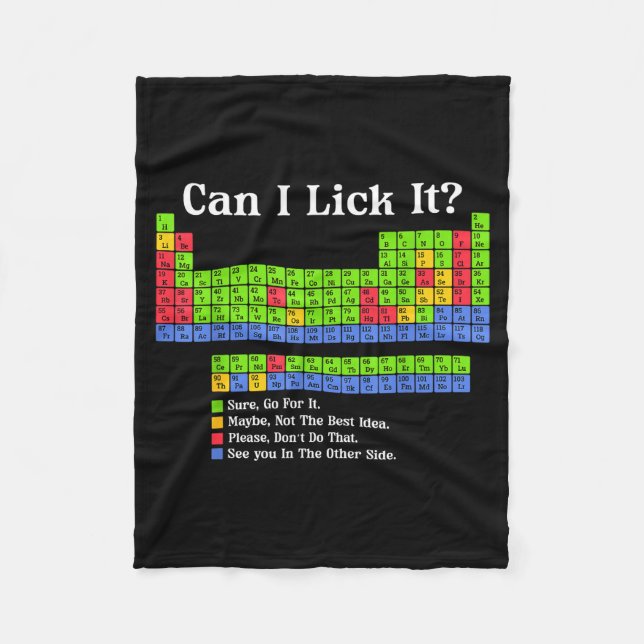 Cobertor De Velo Can I Lick It Periodic Table Chart Science Teacher (Frente)