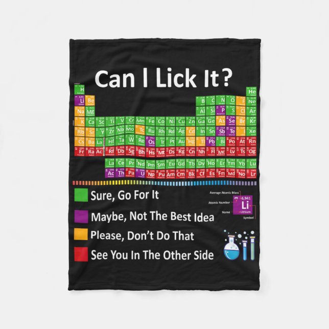 Cobertor De Velo Can I Lick It Periodic Table Chart Science Teacher (Frente)