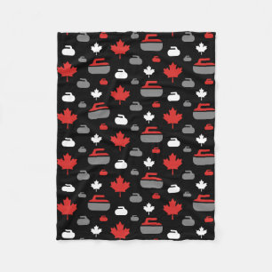Cobertor De Velo Canadá Curling Rocks Fleece Blanket (Personalizáve