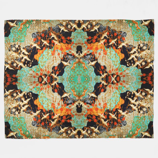 Cobertor De Velo CANAS DE VOO COM FLORES DE PRIMAVERA Japonês (Frente (Horizontal))