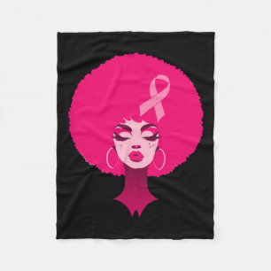 Cobertor De Velo Cancer Black African American Women Suporta Rosa 3