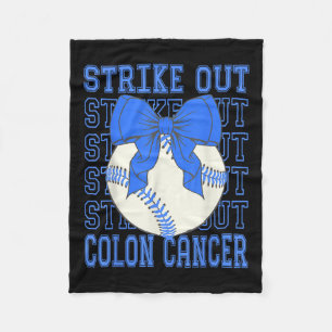 Cobertor De Velo Cancer Colon Consciência Blue Coquette Baseball