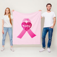 Cancer de Fita de Coração Rosa Personalizado