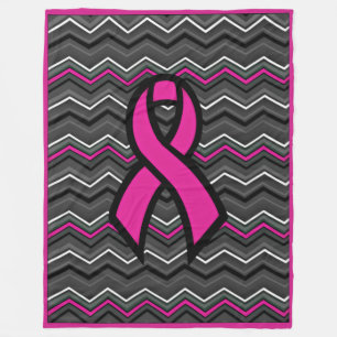 Cobertor De Velo Câncer de Mama Zig Zag Rosa
