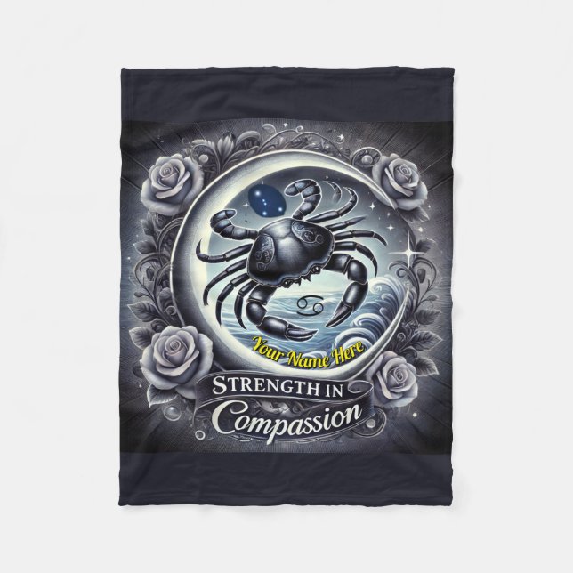 Cobertor De Velo Cancer "Força na Compaixão" Fleece Blanket (Frente)