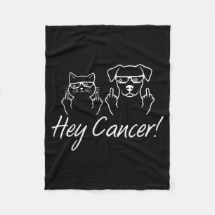 Cobertor De Velo Câncer FU Câncer Gato Engraçado Cachorro Guerreiro
