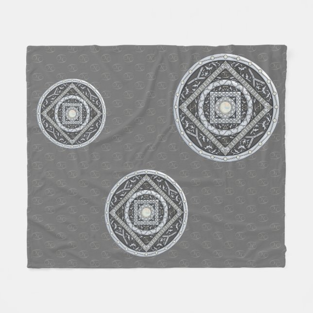 Cobertor De Velo Cancer Mandala Fleece Blanket (Frente (Horizontal))