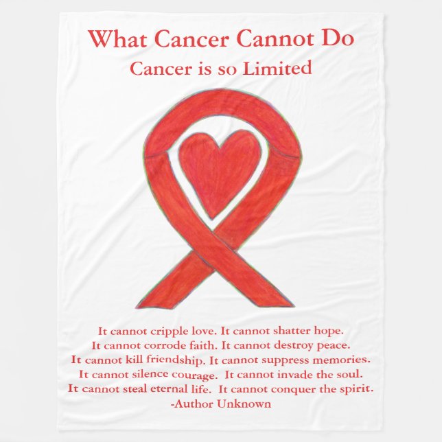 Cobertor De Velo Cancer Sanguíneo Vermelho Sensibilização Fita Fósf (Frente)