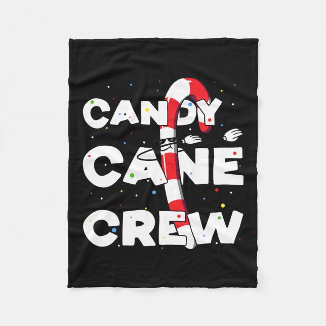 Cobertor De Velo Candy Cane Creme Diversão De Natal Dançando Ao Lon (Frente)