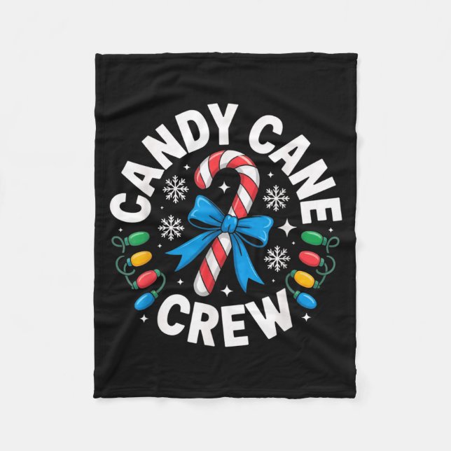 Cobertor De Velo Candy Cane Crew Funny Christmas Candy Lover X-mas  (Frente)