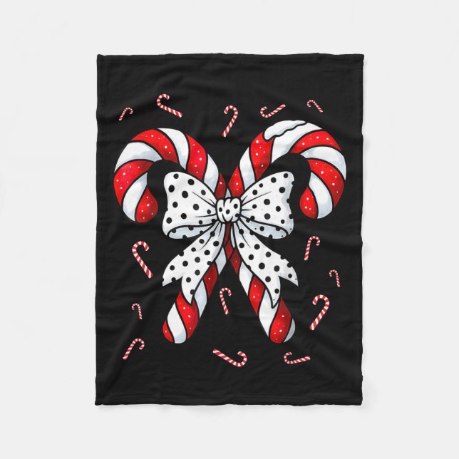 Cobertor De Velo Candy Cane Merry And Bright Red And White Candy Co (Frente)