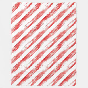 Cobertor De Velo Candy Cane Red Strips Natal