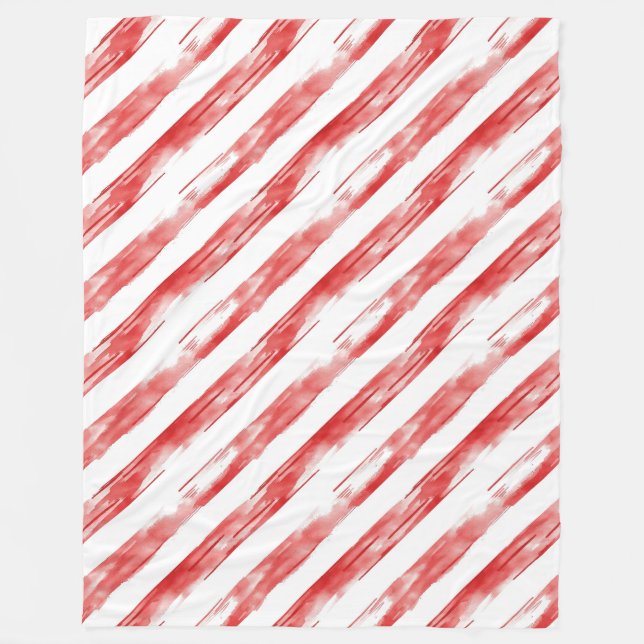 Cobertor De Velo Candy Cane Red Strips Natal (Frente)