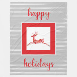Cobertor De Velo Candy Cane Reindeer, Feriado Festivo