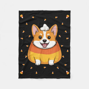 Cobertor De Velo Candy Corn Cute Corgi Dog Spooky Halloween Men