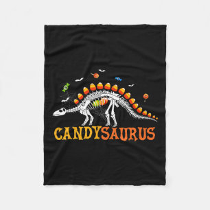Cobertor De Velo Candy Corn Dinosaur Skeleton Feliz Dia das Bruxas