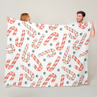 COBERTOR DE VELO CANETAS DE NATAL VERMELHO E BRANCO