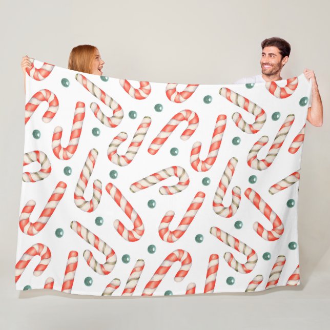 COBERTOR DE VELO CANETAS DE NATAL VERMELHO E BRANCO (In Situ)