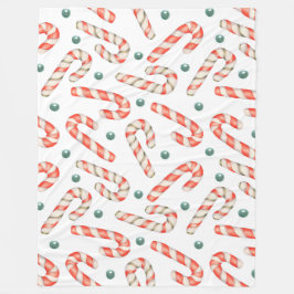 COBERTOR DE VELO CANETAS DE NATAL VERMELHO E BRANCO