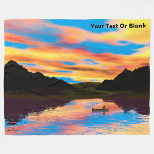 Cobertor De Velo Canoagem no sotaque do lago sunset