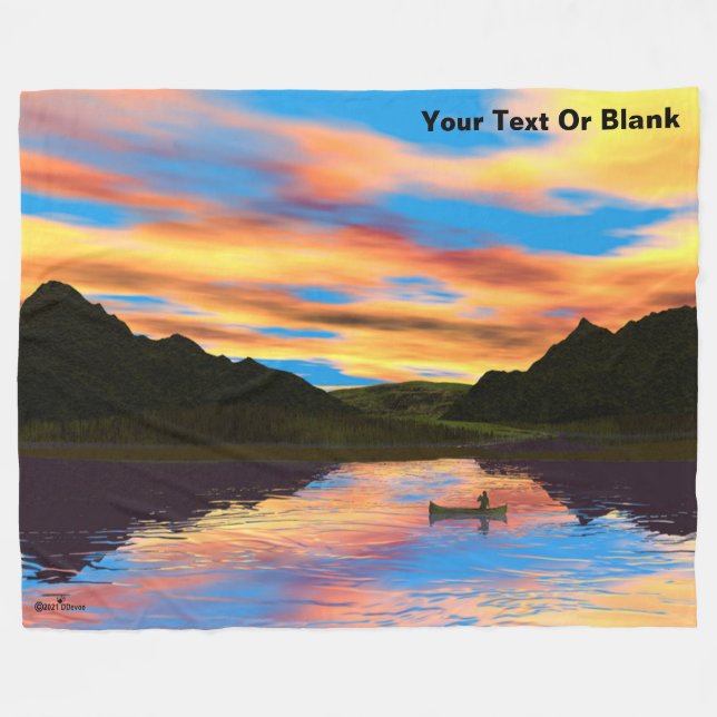 Cobertor De Velo Canoagem no sotaque do lago sunset (Frente (Horizontal))