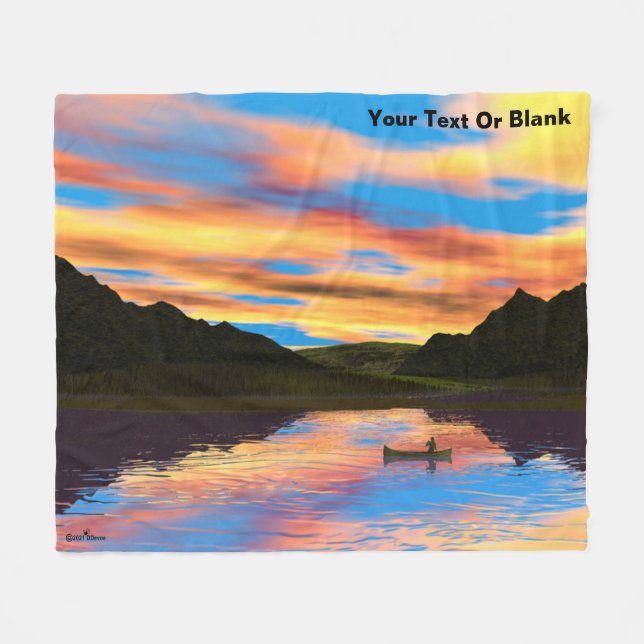 Cobertor De Velo Canoagem no sotaque do lago sunset (Frente (Horizontal))