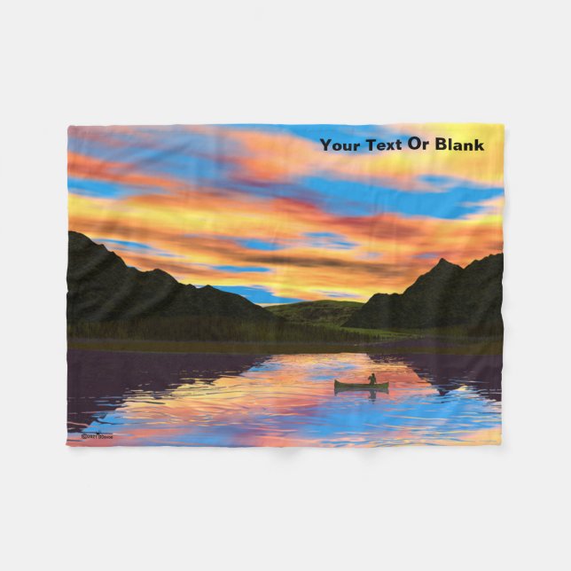 Cobertor De Velo Canoagem no sotaque do lago sunset (Frente (Horizontal))
