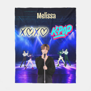 Cobertor De Velo Cantor do K-Pop no Palco XoXo Love K-Pop Music Per