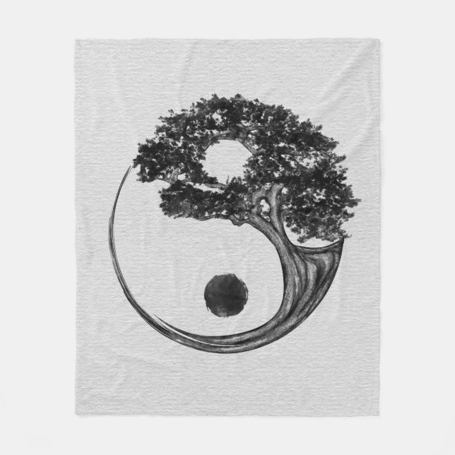 Cobertor De Velo Canvas Yin Yang Tree (Frente)