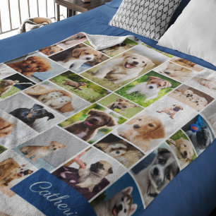Cobertor De Velo Cão Adorável de Montagem de Fotografias Cute