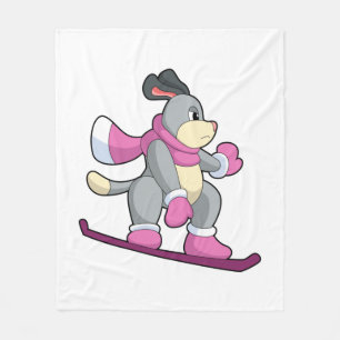 Cobertor De Velo Cão como Snowboarder com Sonowboard