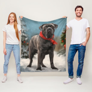 Cobertor De Velo Cão Corso na Neve Natal