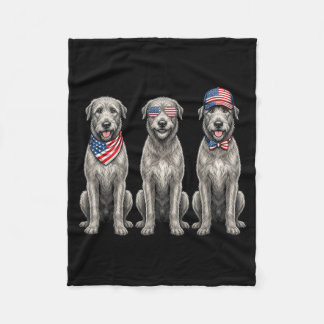 Cobertor De Velo Cão da Bandeira Americana do Dia 4 de Julho Irish
