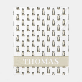 Cobertor De Velo Cão da Montanha Bernês Personalizado Rosa e Branco