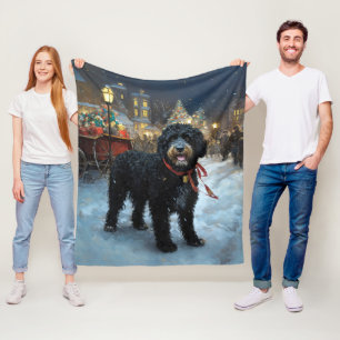 Cobertor De Velo Cão de Água Português Época Festiva de Natal