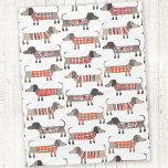 Cobertor De Velo Cão de Enchimento<br><div class="desc">Enchidos bonitos de Dachshund ou cachorros-salsicha em tricô malhado. Perfeito para amantes de cachorros e ambulantes de cães.</div>