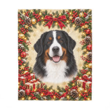 Cão de Montanha Bernês de Natal Foto Personalizada
