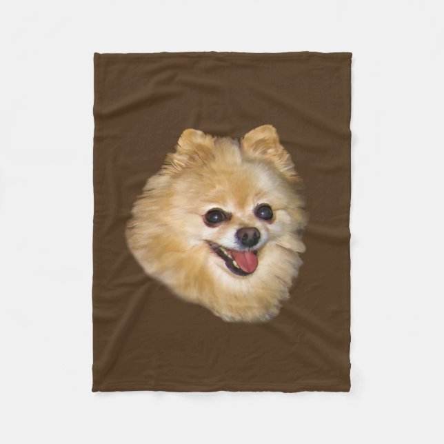 Cobertor De Velo Cão de Pomeranian customizável (Frente)