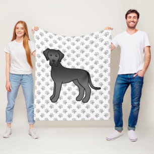 Cobertor De Velo Cão e patas de cartografia em branco preto-escuro