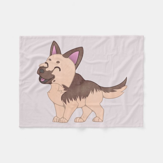 Cobertor De Velo Cão German shepherd Kawaii (Frente (Horizontal))