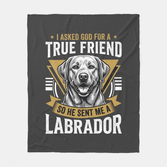 Cobertor De Velo Cão Labrador Amigo Verdadeiro (Frente)