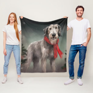 Cobertor De Velo Cão lobo na neve de Natal