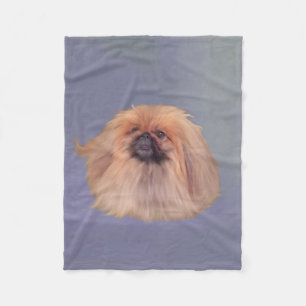 Cobertor De Velo Cão Pequinês em Azul