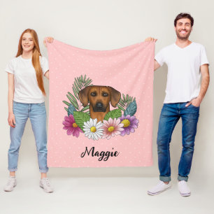 Cobertor De Velo Cão Ridgeback da Rodésia Flores Silvestres Colorid