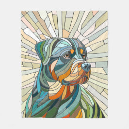 Cobertor De Velo Cão rottweiler - arte mosaica
