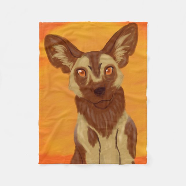 Cobertor De Velo Cão selvagem africano (Frente)
