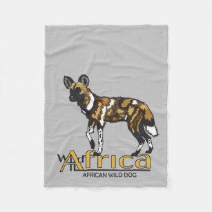 Cobertor De Velo Cão selvagem africano. Wild Africa Fleece Blanket
