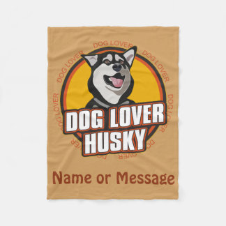 Cobertor De Velo Cão Sobrevo Siberian Husky Nome ou Mensagem Person